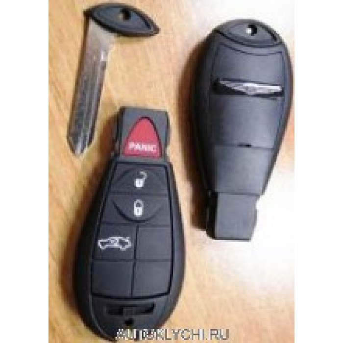 Корпус под SmartKey CHRYSLER, 3 кнопки + 1 кнопка "паника" и JEEP (Ключи Chrysler) (код 1873)