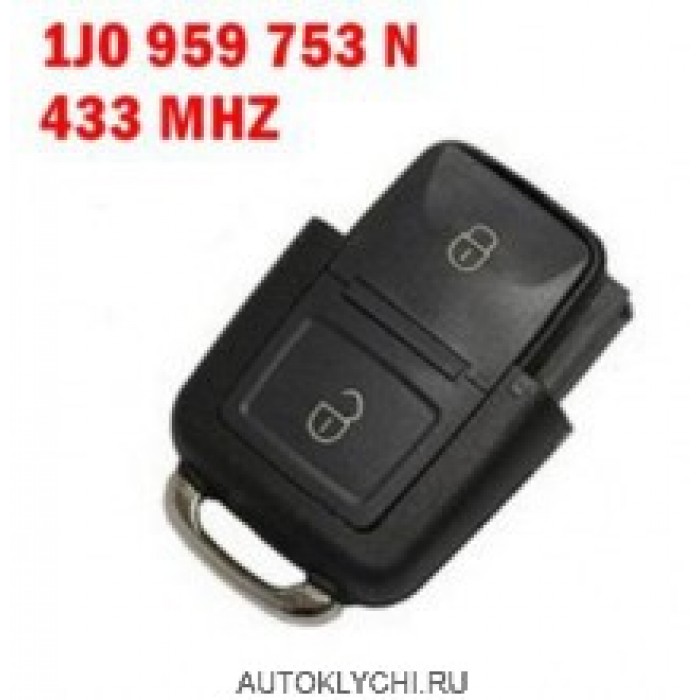 Часть ключа AUDI с трансмиттером 2 Кнопки VW 1J0 959 753 N 433 МГЦ (Ключи Audi) (код 2817)