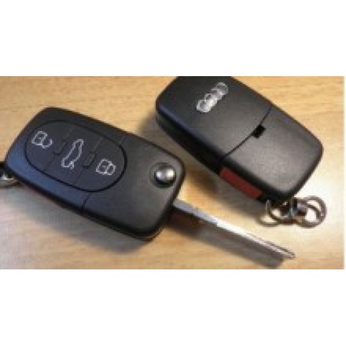Заготовка выкидного ключа для AUDI, с местом для установки трансмиттера 3+1 кнопка (Ключи Audi) (код 760)