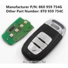 Автомобильный Smart Дистанционный Ключ Audi A4 S4 A5 S5 RS5 Q5 Quattro 315 МГц  8K0 959 754 Г/8T0 959 754C 3 кнопки