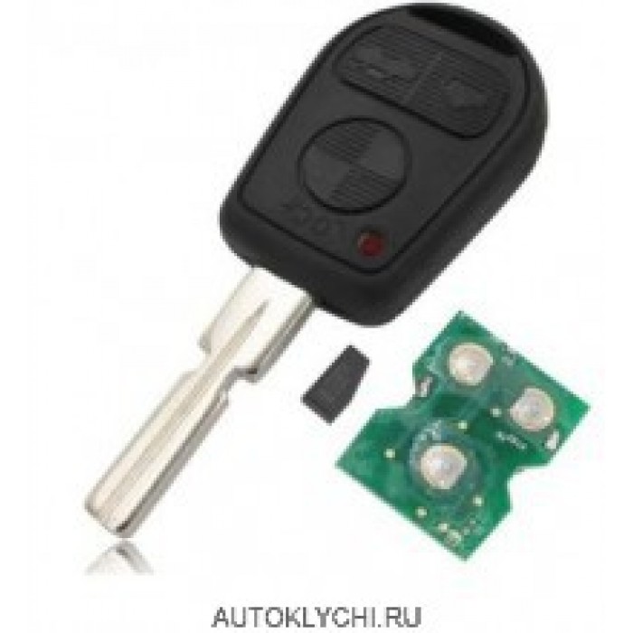 Дистанционный ключ для BMW 3 5 7 E31 E32 E34 E36 E38 E39 E46 с лезвием HU58 433 мГц с ID44 чип 3 кнопки (Ключи BMW) (код 2987)