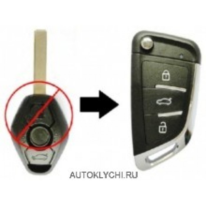 Выкидной чип-ключ для BMW, PCF7935, 434MHz (Ключи BMW) (код 3124)