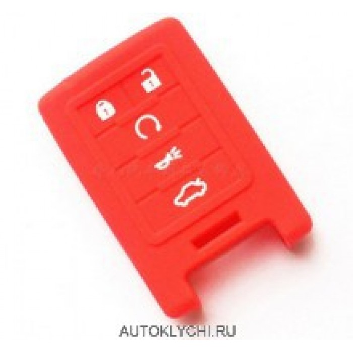 Смарт ключ Cadillac, чехол силиконовый красный (Ключи Cadillac) (код 2505)