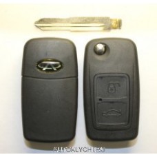 Ключ Chery Tiggo T11 выкидной с двумя кнопками, с чипом ID46 433Мгц