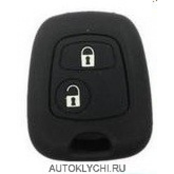 Силиконовый чехол для ключа зажигания Citroen / Peugeot "2 кнопки" черный (Ключи Citroen) (код 2499)