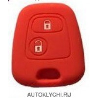 Силиконовый чехол для ключа зажигания Citroen / Peugeot "2 кнопки" красный