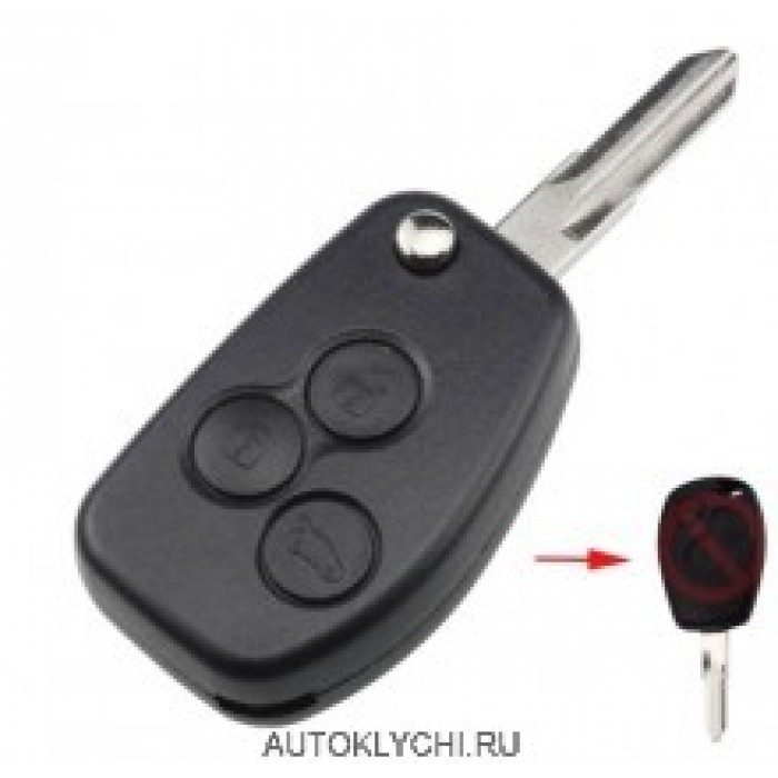 Корпус выкидного ключа для Renault Kangoo Dacia Logan Clio Sandero (Ключи Renault) (код 3183)