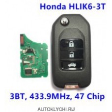 Ключ выкидной для Honda Accord Jade SPIRIOR CR-V Fit Jazz XR-V WR-V Vezel HR-V, HLIK6-3T 7961 ID47 чип