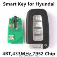 Смарт ключ Hyundai I45 I30 Ix35 Tucson Соната Elantra Veloster Genesis Equus 433 МГц с Чипом 7952 4 кнопки