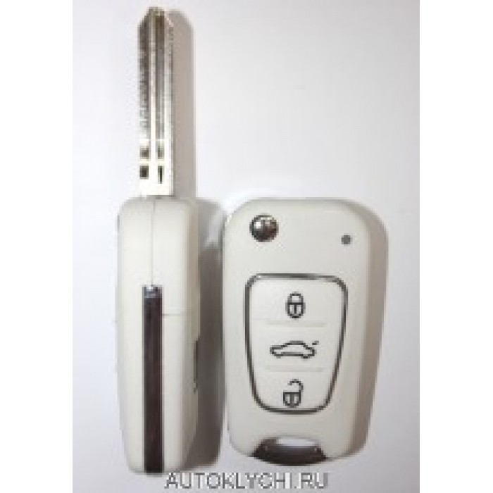 Корпус выкидного ключа для HYUNDAI, 3 кнопки, белый (Ключи Hyundai) (код 2184)