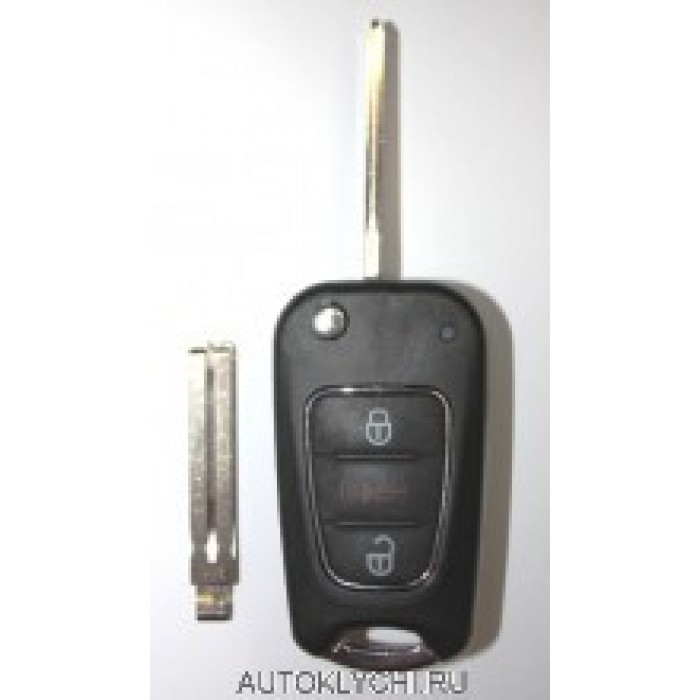 Корпус выкидного ключа для Хендай, 3 кнопки, с кнопкой сигнала (Ключи Hyundai) (код 2183)