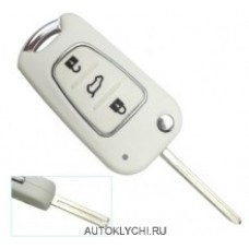 Корпус выкидного ключа для Hyundai IX35 I30 Or For Kia sportage rio K2 K5 белого цвета
