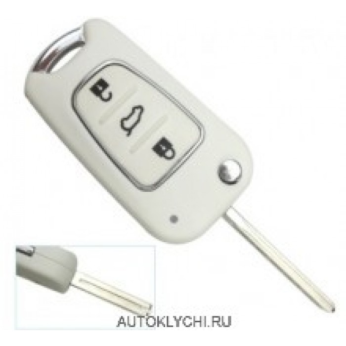 Корпус выкидного ключа для Hyundai IX35 I30 Or For Kia sportage rio K2 K5 белого цвета (Ключи Hyundai) (код 2185)