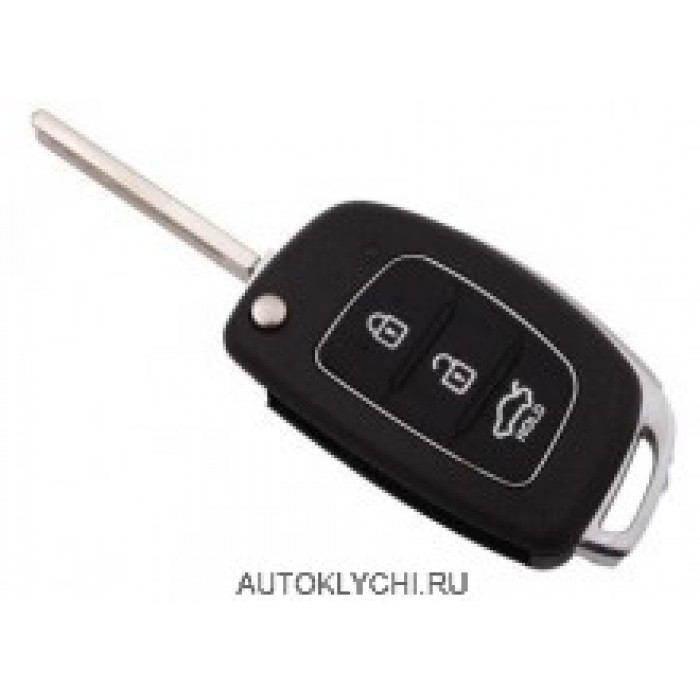 Ключ Hyundai Solaris c 2016 года выкидной три кнопки с чипом 6F-60 (6E-60) Чип Texas DST80 (Ключи Hyundai) (код 2904)
