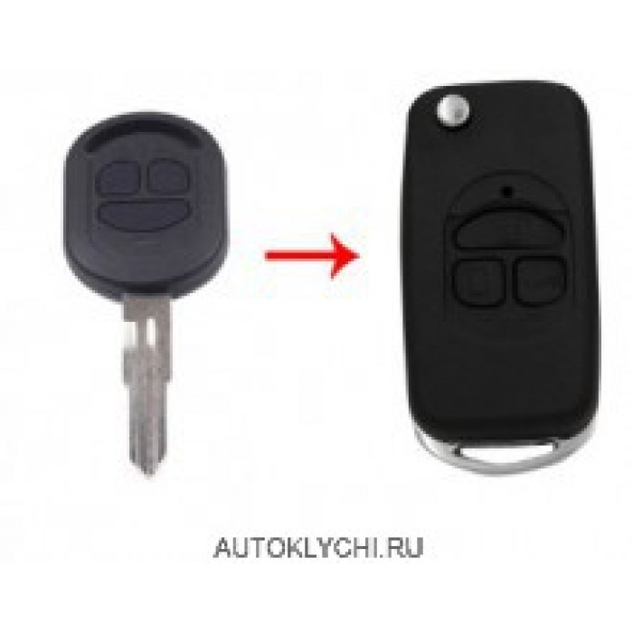 Корпус выкидного ключа Chevrolet 3 кнопки (Ключи Chevrolet) (код 2842)