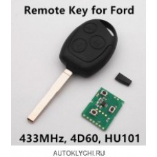 Дистанционный Ключ 3 Кнопки 433 МГц 4D60 для FORD Focus Fiesta Fusion Mondeo C-Max S-макс HU101
