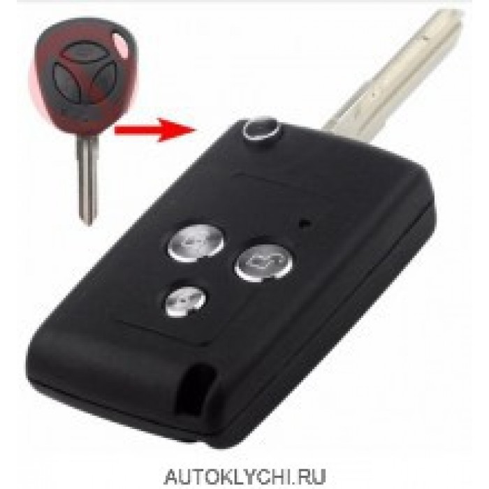 Корпус выкидного ключа для автомобилей Лада, 3 кнопки (Ключи Lada) (код 2078)