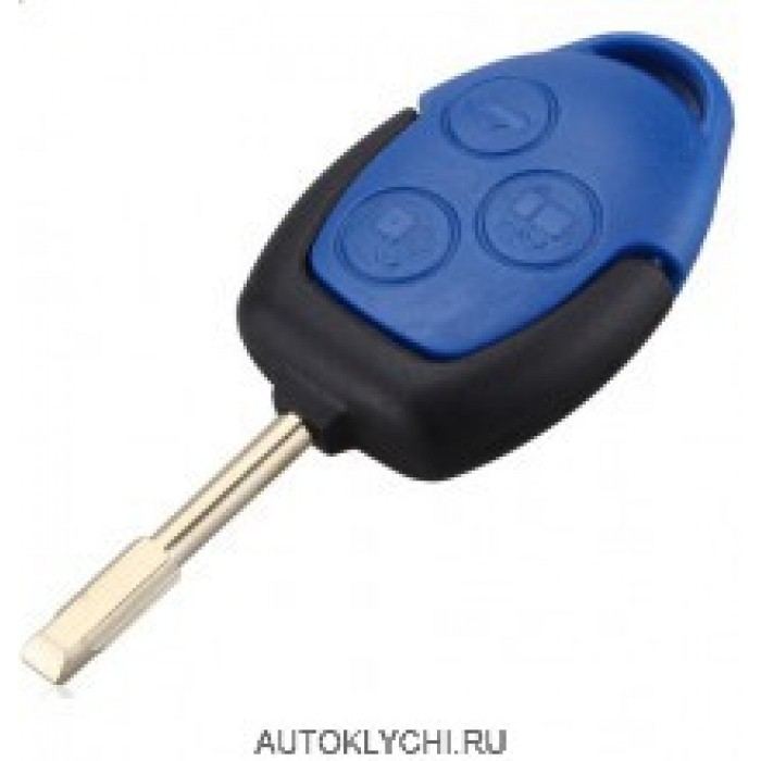 Корпус ключа ФОРД ТРАНЗИТ 3 кнопки синего цвета (Ключи Ford) (код 2832)