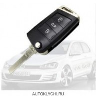 Выкидной ключ Фольксваген Гольф 7 (Volkswagen Golf 7) HU66 / ID 48 / 433MHz