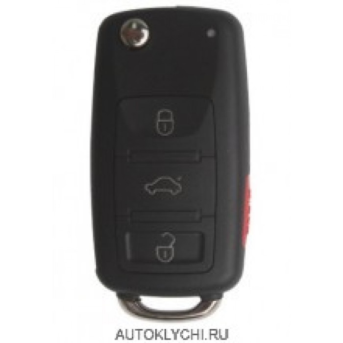 Дистанционный ключ VW Touareg 433 мГц с ID46 чип 3 + 1 Кнопки 300 959 753 А. А. лезвие HU66 (Ключи Volkswagen) (код 2866)