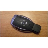 Корпус для Смарт-ключа Mercedes,3 кнопки + вставка + дверной ключ (хром)