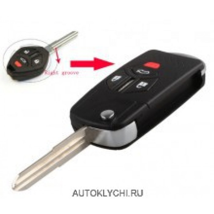 Корпус ключа 3 + 1 кнопки для Mitsubishi Galant, Lancer (Ключи Mitsubishi) (код 2583)