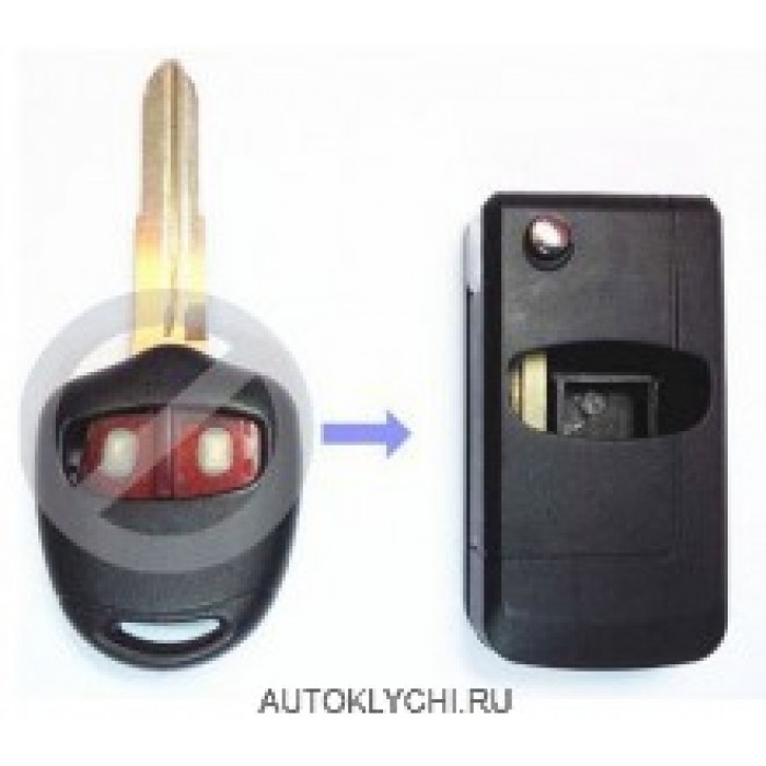 Корпус выкидного ключа для MITSUBISHI, 2 кнопки, mit11 (Тип3) (Ключи Mitsubishi) (код 1172)