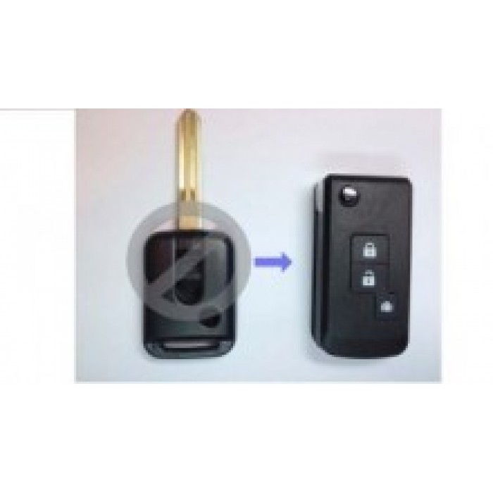 Корпус выкидного ключа зажигания для NISSAN, 3 кнопки (Ключи Nissan) (код 717)