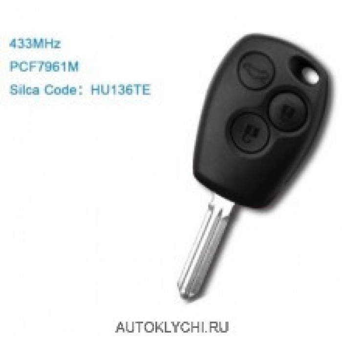 Дистанционный ключ для Renault HU136TE (Ключи Renault) (код 3099)