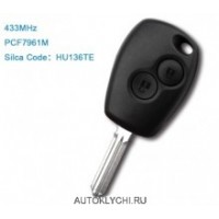 Ключ на 2 кнопки 433 мГц с PCF7961M Hitag AES чип для Renault HU136TE