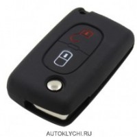 Силиконовый чехол для ключа Citroen / Peugeot 208 207 3008 308 RCZ 508 408 2008 407 307 206 / 2 кнопки черный