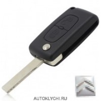 Чип ключ выкидной 2 кнопки, 433 МГЦ ID46 для Peugeot Citroen C2 C3 0536