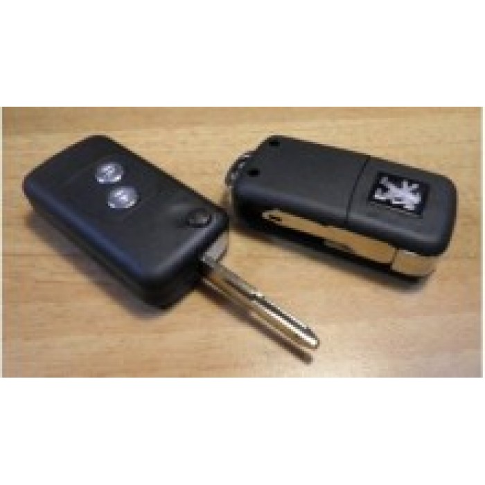 Заготовка выкидного ключа зажигания для Peugeot, 2 кнопки (Тип2 - VA2) (Ключи Peugeot) (код 693)