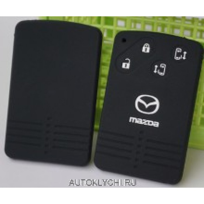 Силиконовый чехол черный для Mazda 5 6 8 M8 CX-7 CX-9 смарт-карты 4 кнопки (Ключи Mazda) (код 2579)