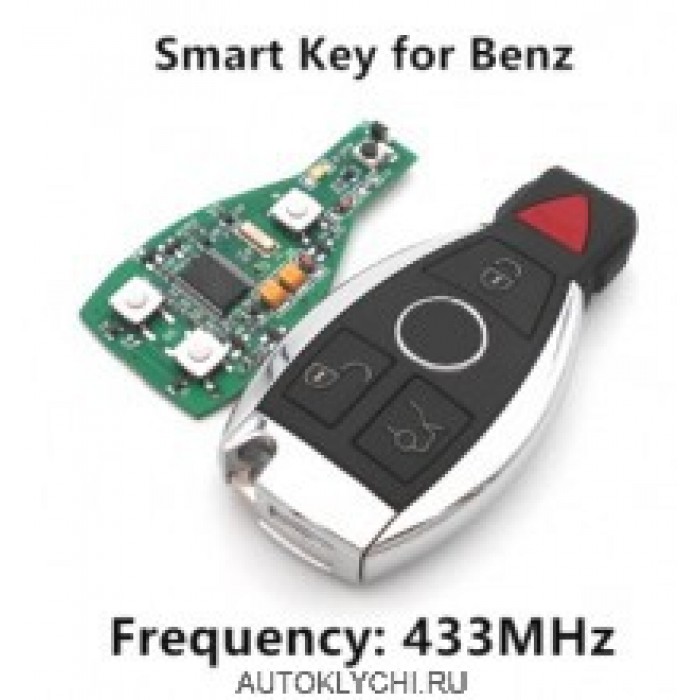 Smart Key 3 + 1 кнопки 433 МГц для Mercedes Benz дистанционный ключ подходит для NEC и BGA stytle 2000 + (Ключи Mercedes) (код 2798)