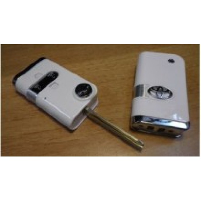 Корпус выкидного ключа для TOYOTA, 2 кнопки, toy43, стиль COROLLA (белый) (Ключи Toyota) (код 492)