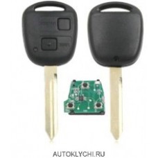 Дистанционный ключ с транспондером 4C Toyota Yaris 2 кнопки лезвие TOY47 433Mhz. Европейские модели Valeo P/N 89071-0D020