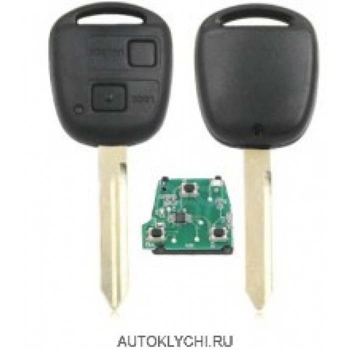 Дистанционный ключ с транспондером 4C Toyota Yaris 2 кнопки лезвие TOY47 433Mhz. Европейские модели Valeo P/N 89071-0D020 (Ключи Toyota) (код 2933)