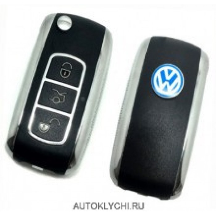 Корпус выкидного ключа для тюнинга VW Seat Skoda c тремя кнопками (Ключи Skoda) (код 1258)